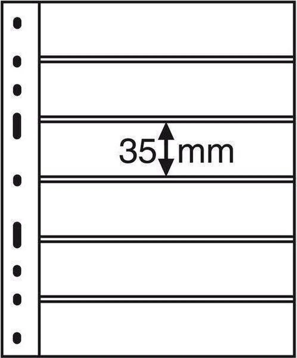 Leuchtturm Optima 6 S Opbergbladen - 10 Stuks - Zwart