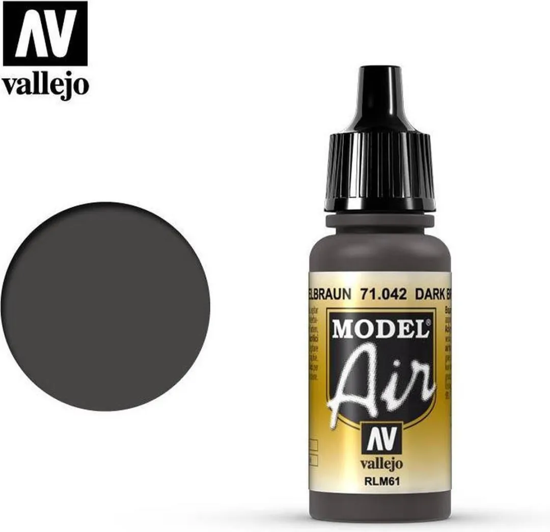 Vallejo Model Air Acrylverf 71042 Dark Brown RLM 61 - 17ml