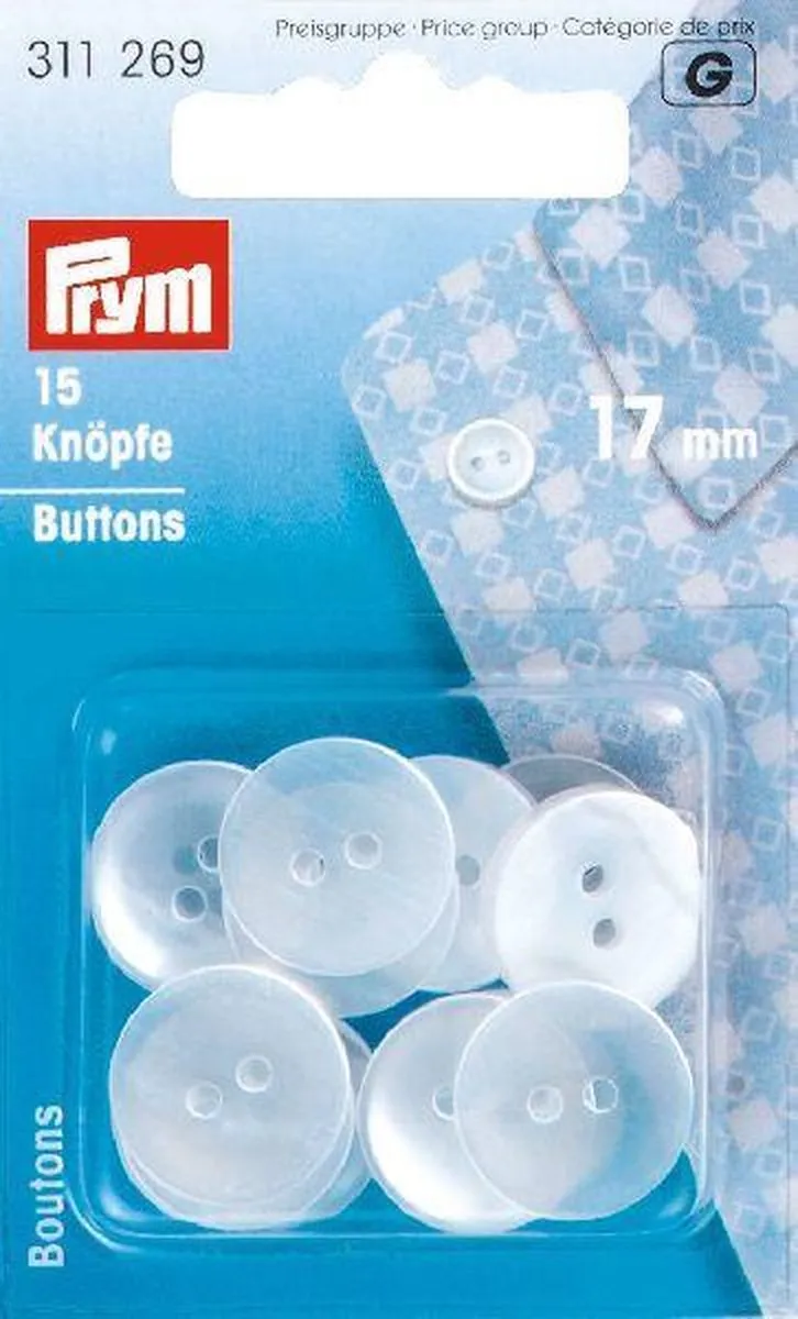 Prym Knopen Paarlemoer 17mm - 15 Stuks