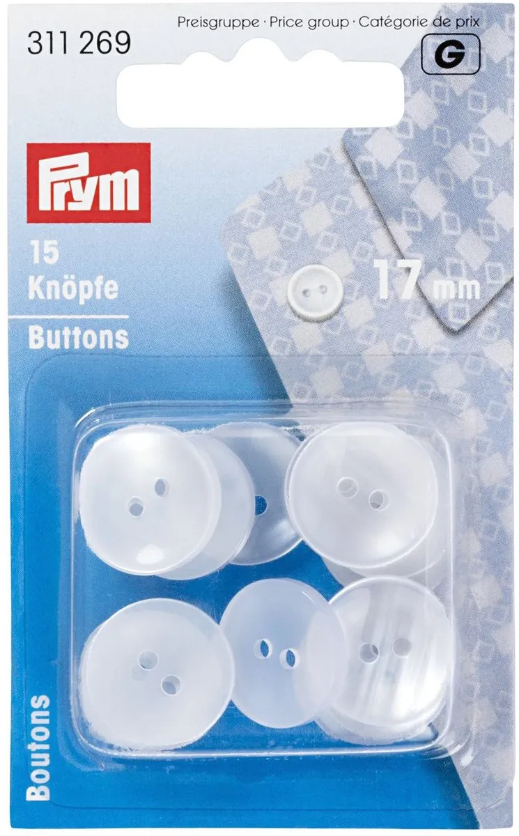 Prym Knopen Paarlemoer 17mm - 15 Stuks