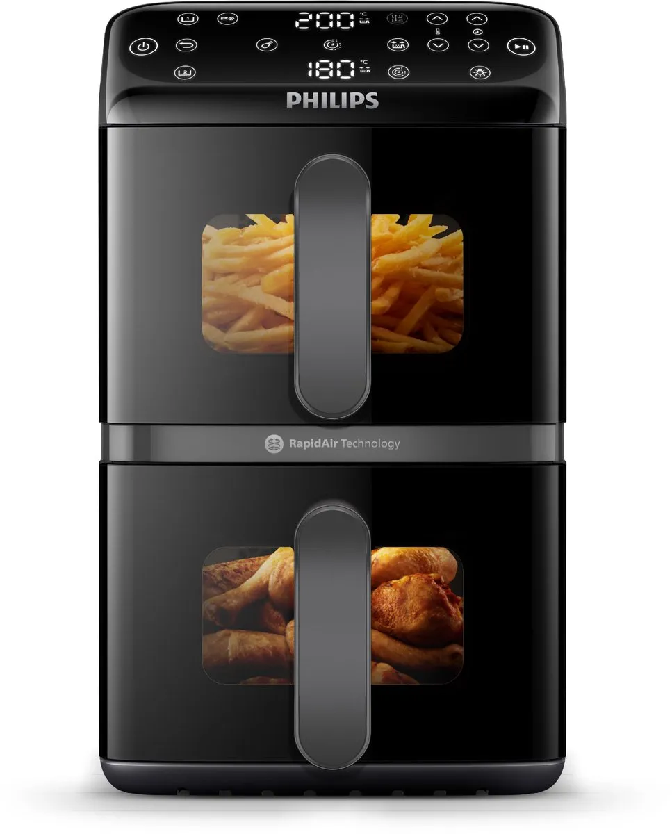 Philips 4000 Series NA460/00 Dual-Stack Airfryer - 10L - Zwart