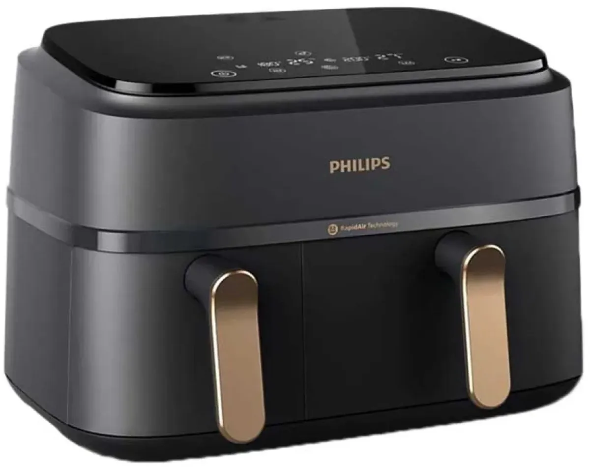 Philips Rapid Air NA352/00 Airfryer - 9L - Dubbele Mand - Houtskool