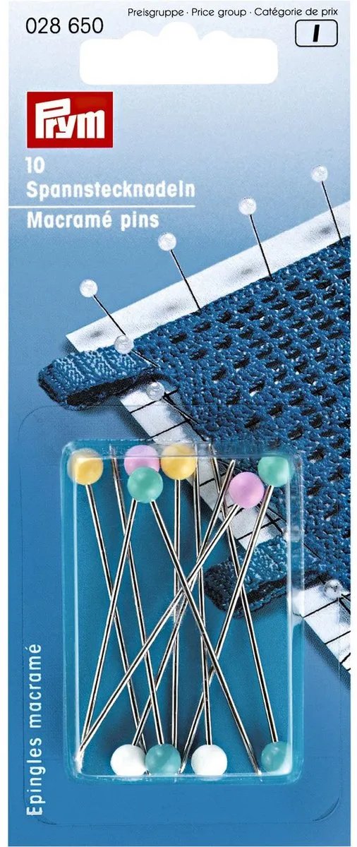 Prym Macraméspelden 1,15x55mm - 10 Stuks - Assorti - afbeelding 3 van 4