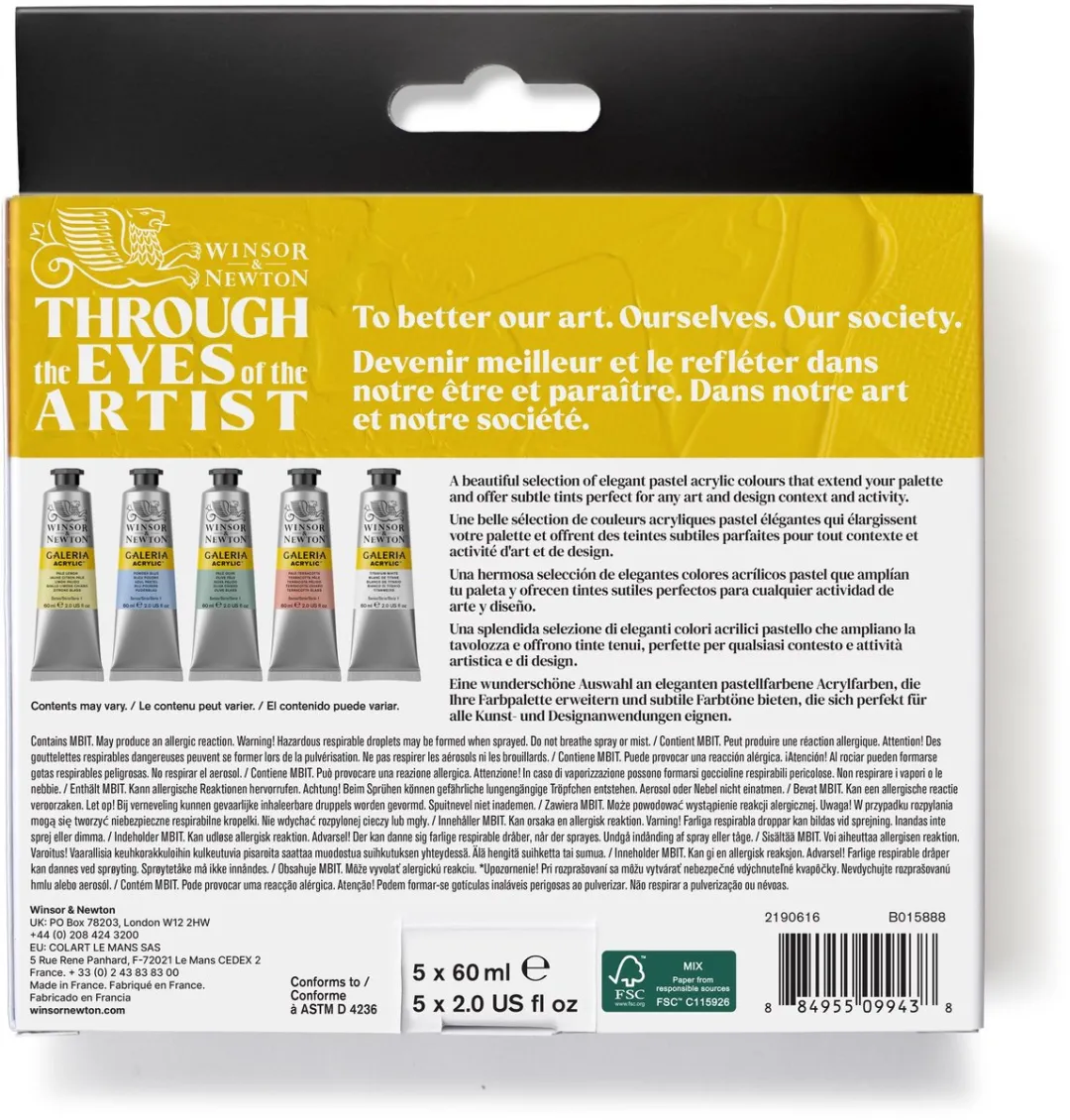 Winsor & Newton Galeria Acrylverf Pastel Set 5x60ml