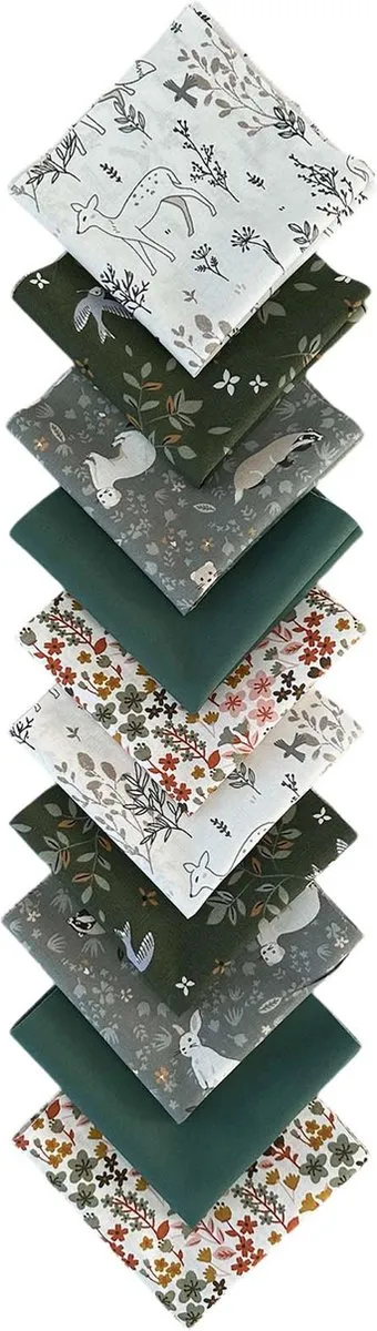 BINK Bedding Quilt Patchwork Forest 25x25cm - 10 Stuks