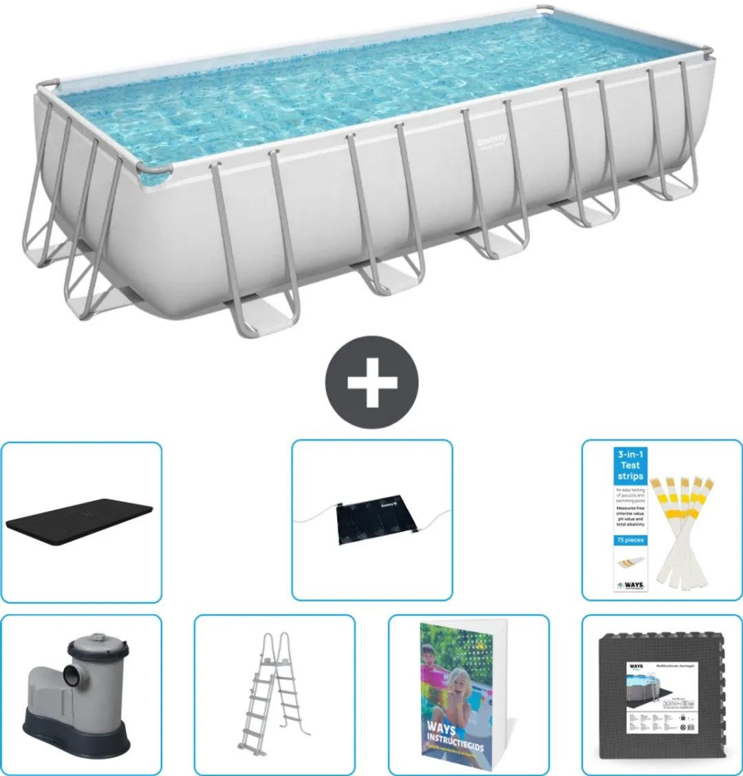 Bestway Power Steel Rechthoekig Zwembad 640x274x132cm