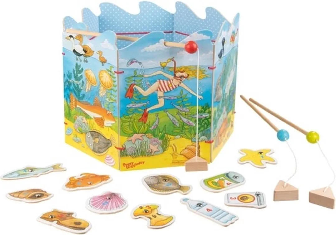Goki Visspel Hout 30cm Multicolor