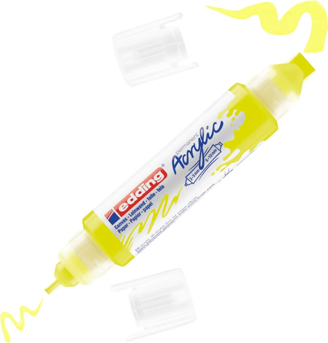 edding 5400065 3D Double Liner Acrylmarker - Neon Geel