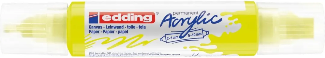 edding 5400065 3D Double Liner Acrylmarker - Neon Geel