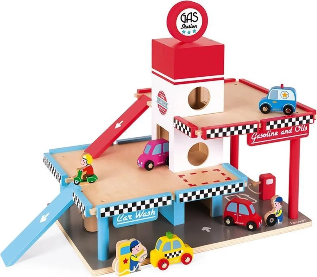 Janod Garage Pompstation Multikleur