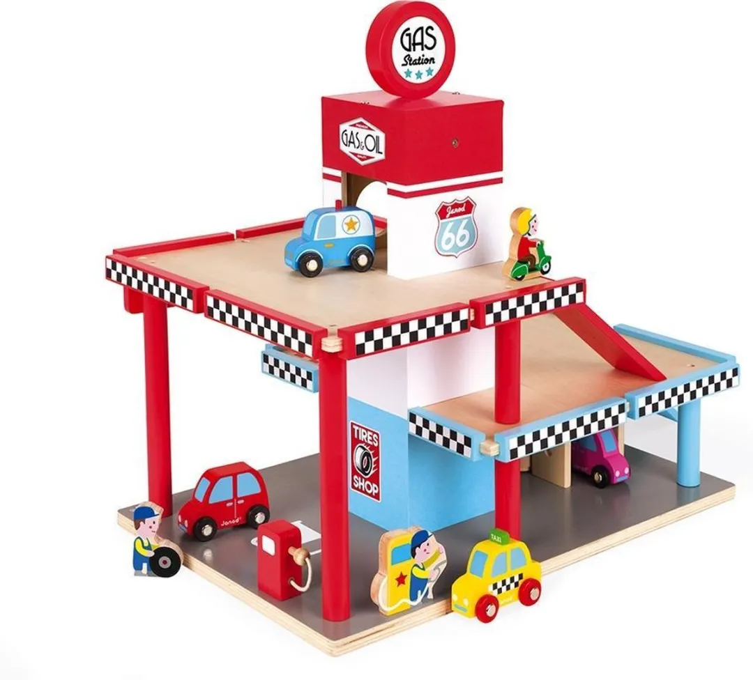 Janod Garage Pompstation Multikleur