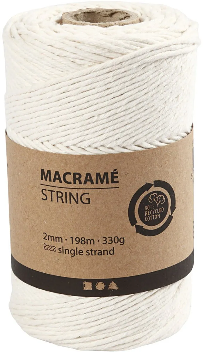 Creativ Company Macramékoord 2mm 198m - Off-White