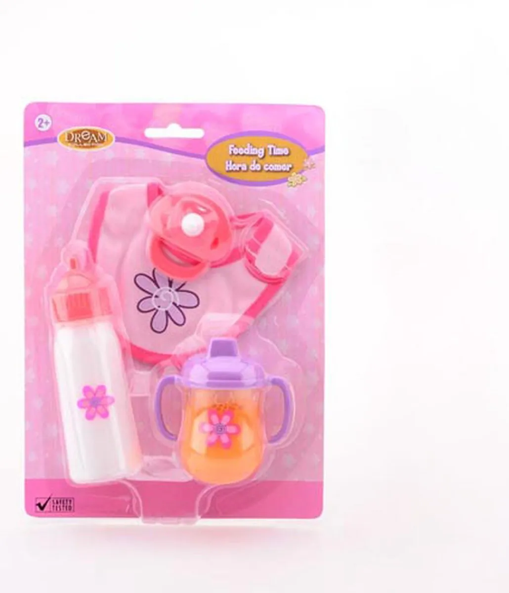 Johntoy Poppenspeelset Baby Rose 4-delig - Roze - afbeelding 6 van 6