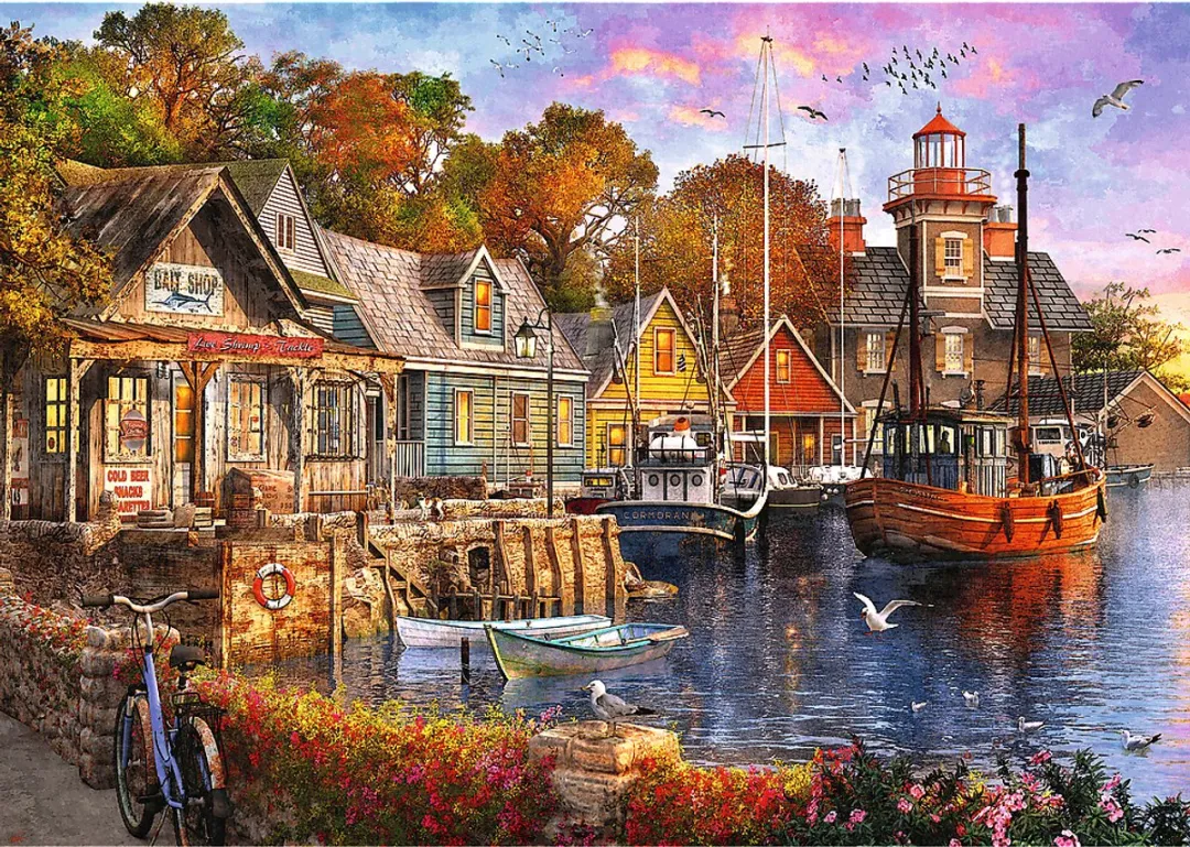 Trefl Tea Time Seaside Harbour Legpuzzel 1000 Stuks - Multicolor
