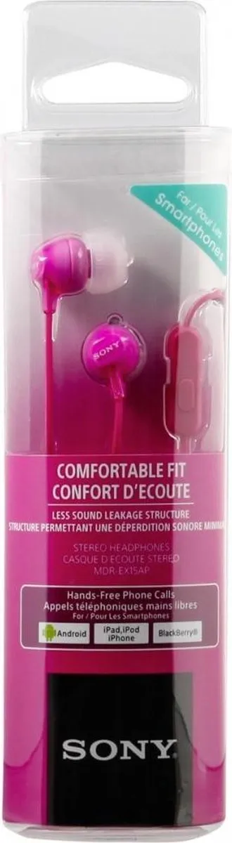 Sony MDR-EX15AP In-Ear Oortjes - Roze