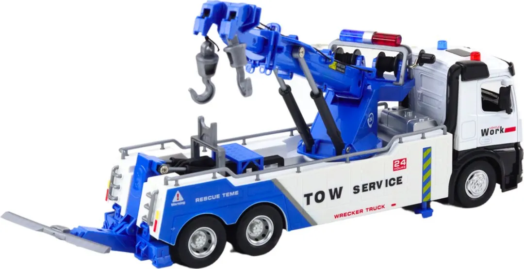 Lean Toys Hijskraan Speelgoed 31x12.5x9.5cm - Wit/Blauw