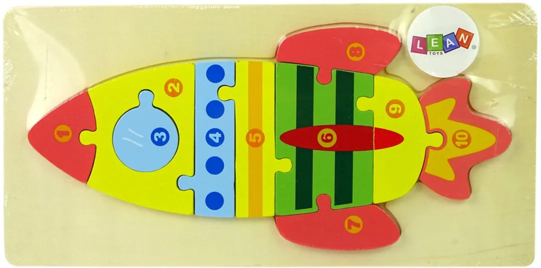 Lean Toys Houten Puzzel Raket 1-10