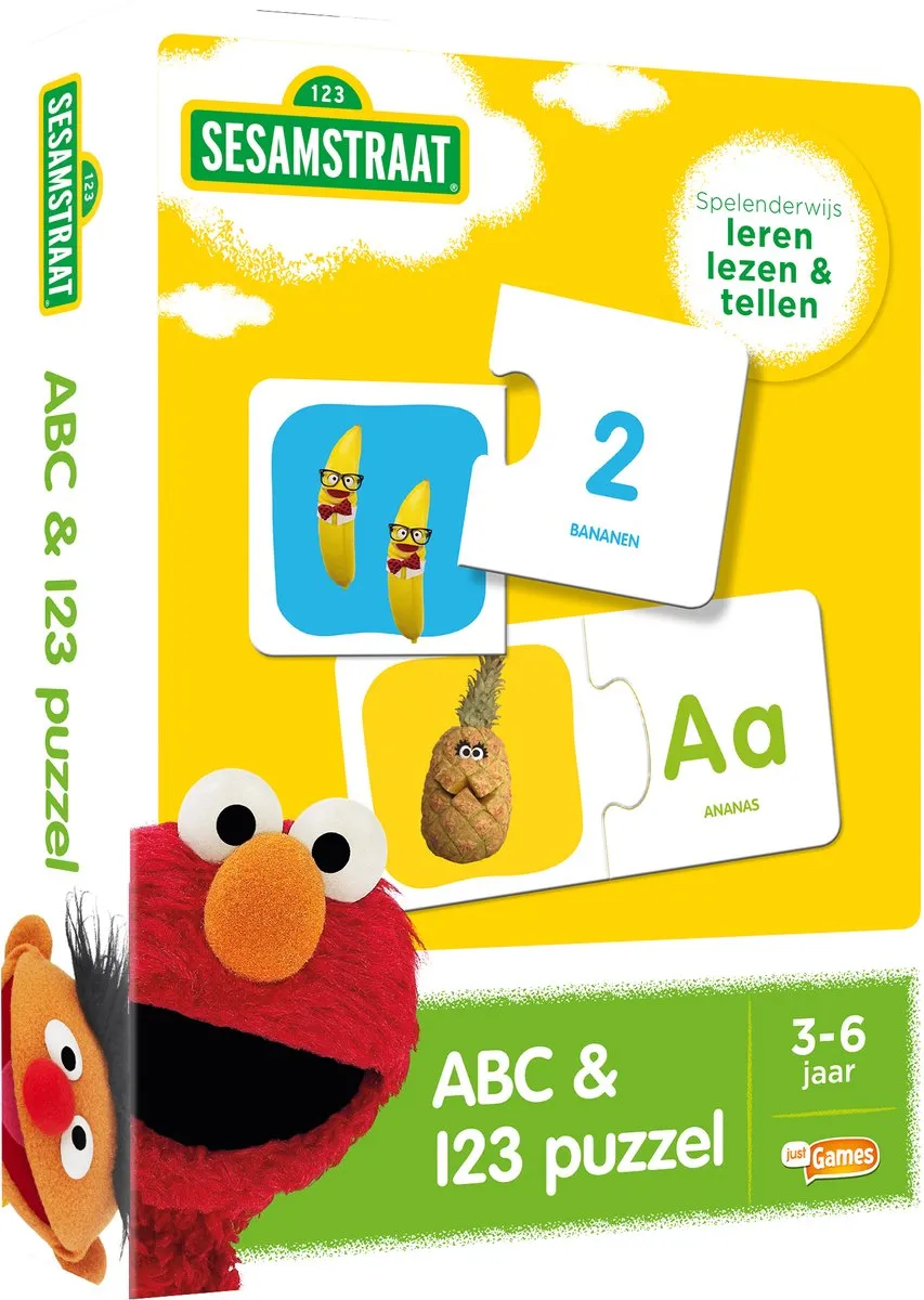 Just Games Sesamstraat ABC & 123 Puzzel