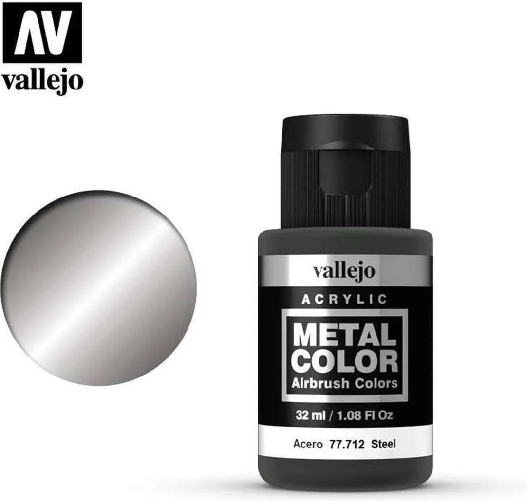 Vallejo Hobbyverf Acrylverf 77712 Metal Color Steel
