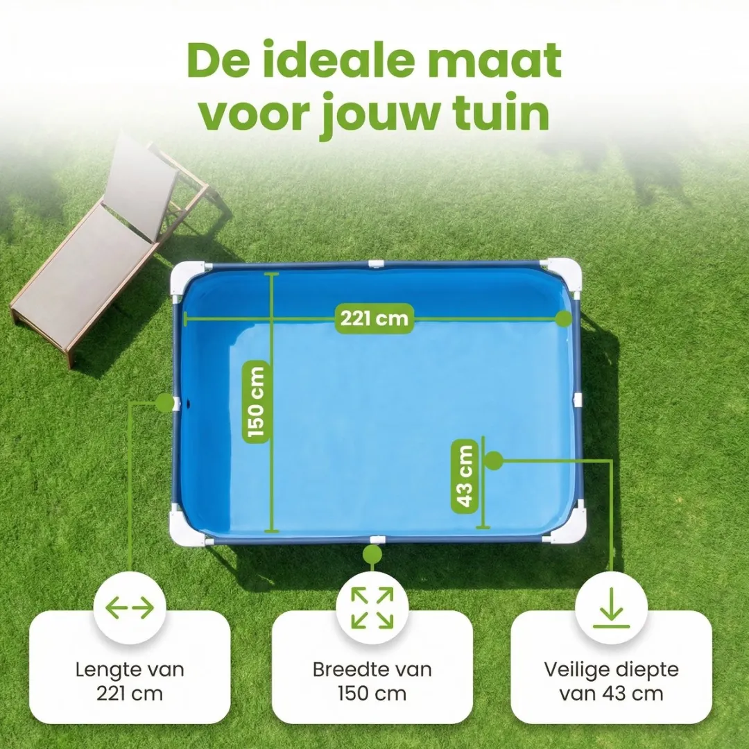 Bestway Steel Pro Zwembad 221x150cm Blauw - 1200L - 7-delig