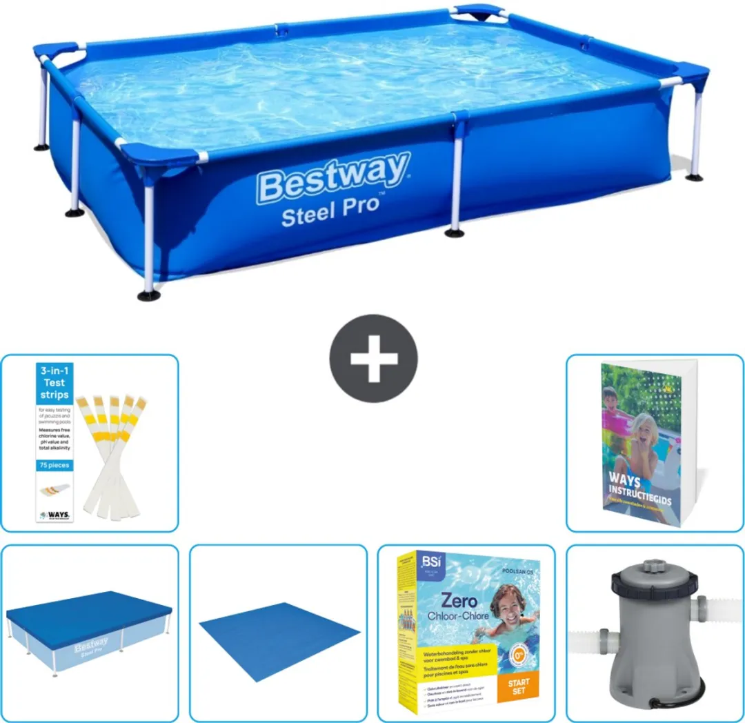 Bestway Steel Pro Zwembad 221x150cm Blauw