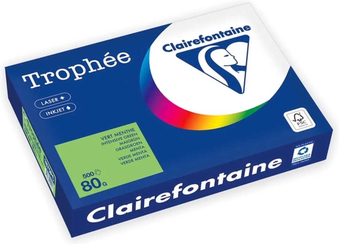 Clairefontaine Trophée Kopieerpapier A4 80gr - Muntgroen - 500 Vel