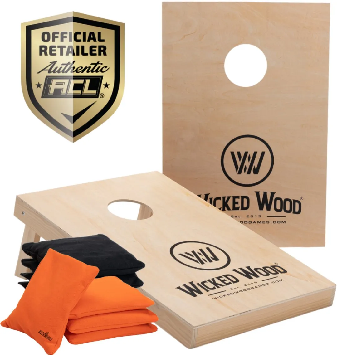 Wicked Wood Games ACL REC Cornhole Set Beige