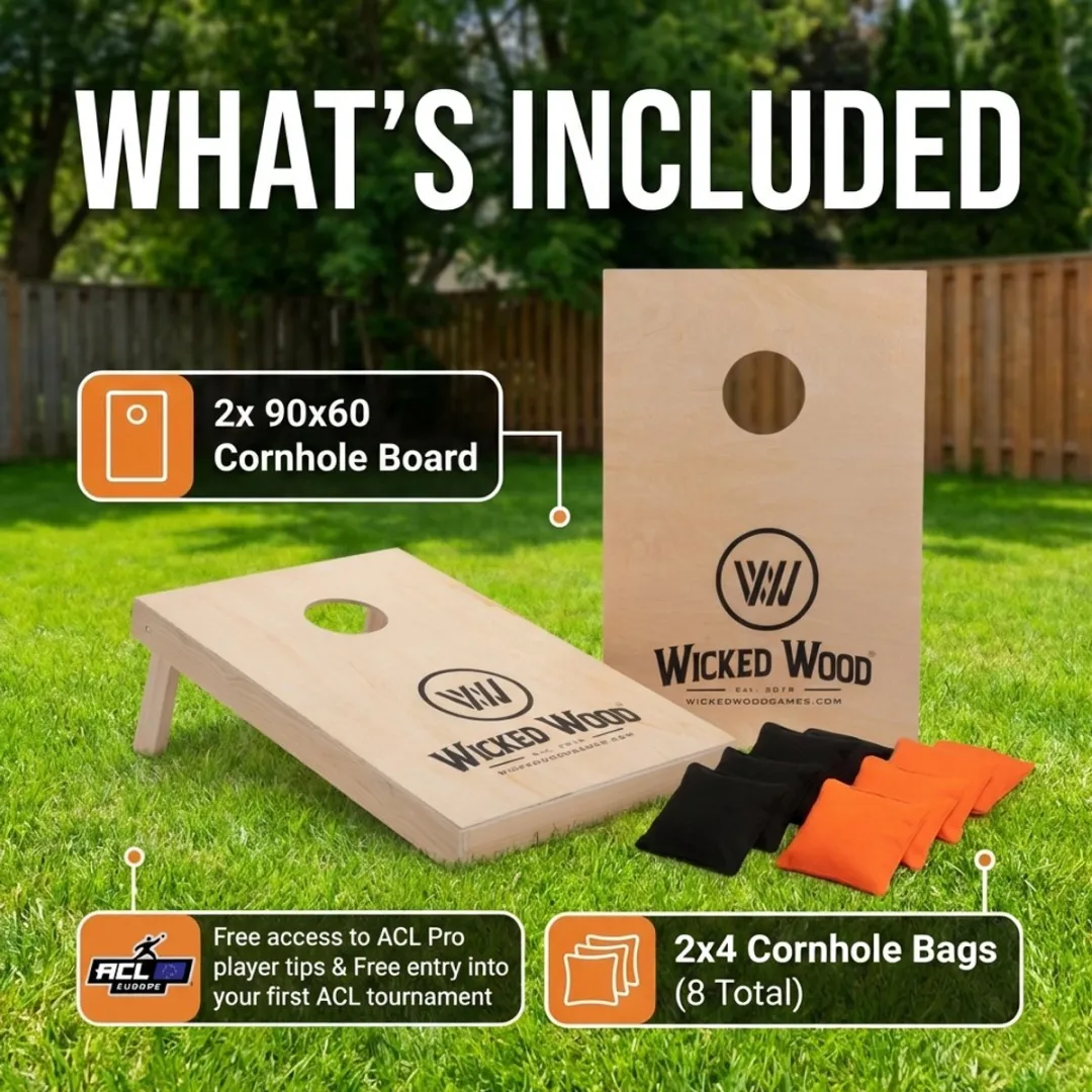 Wicked Wood Games ACL REC Cornhole Set Beige - 90x60cm
