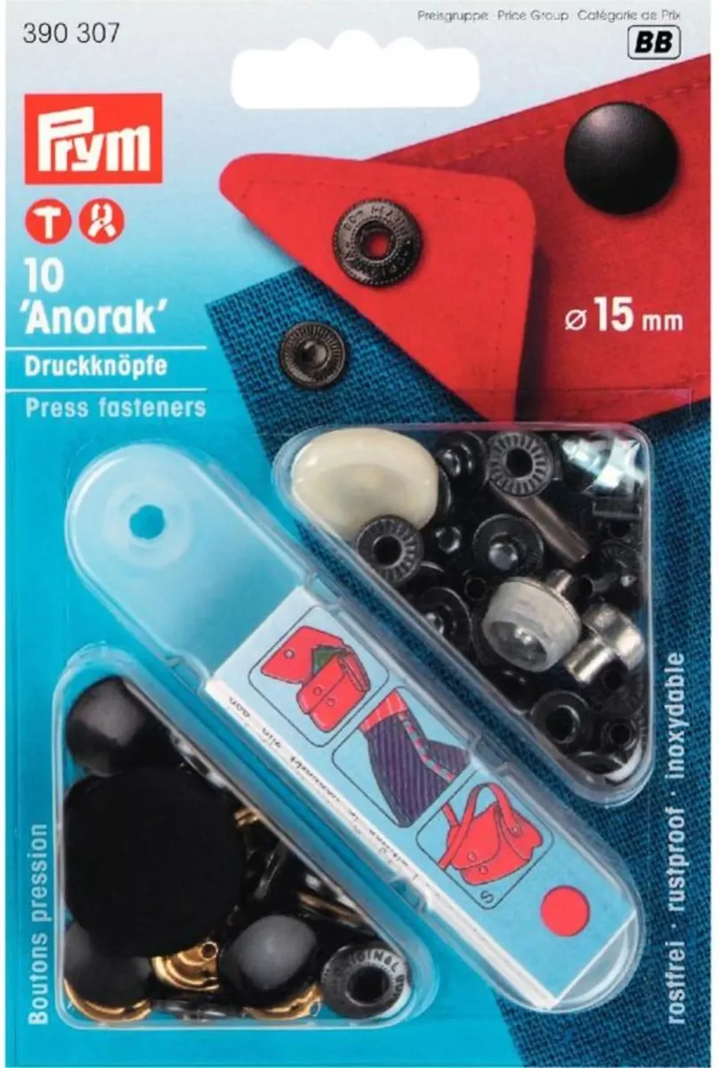Prym Anorak Drukknopen 15mm - 10 Stuks Zwart