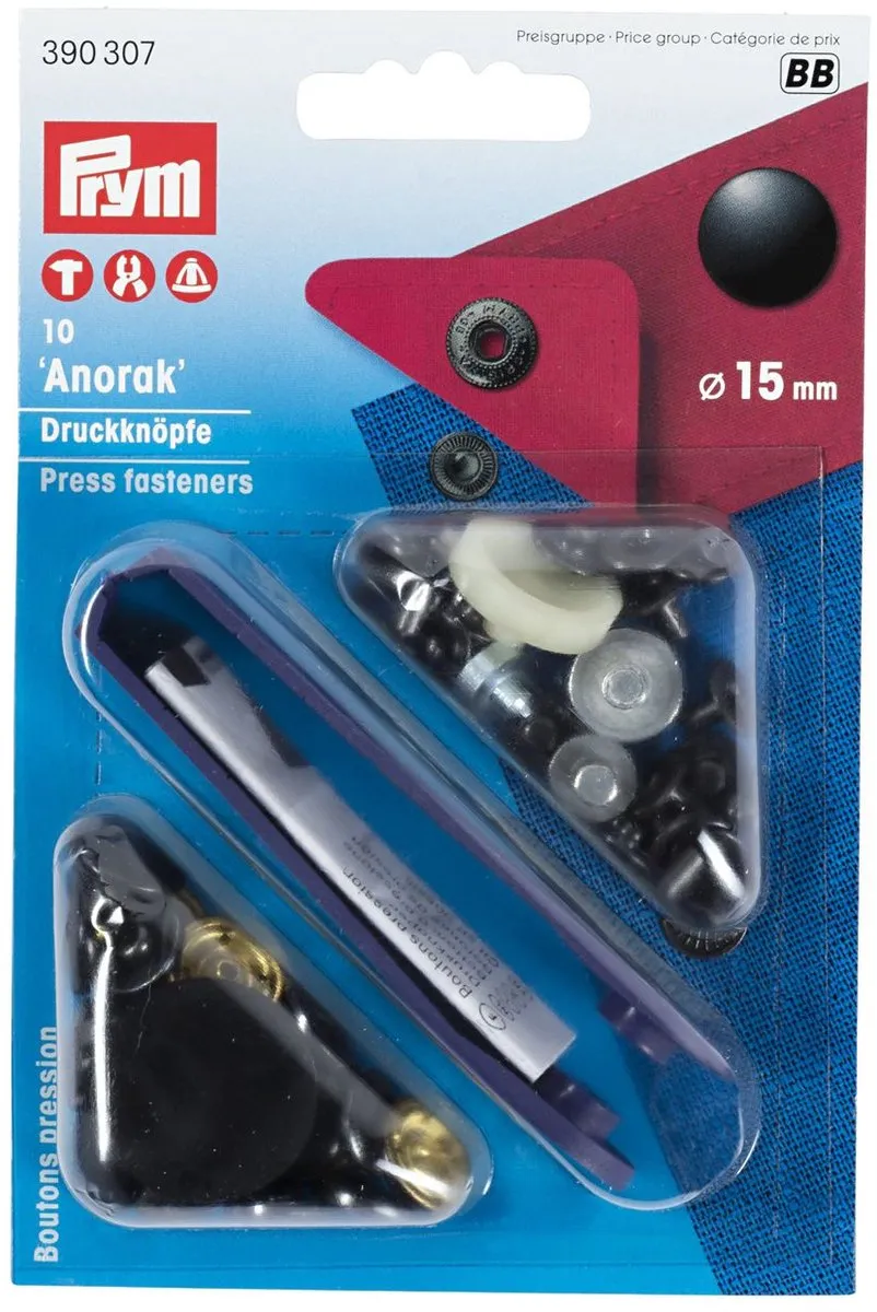 Prym Anorak Drukknopen 15mm - 10 Stuks Zwart