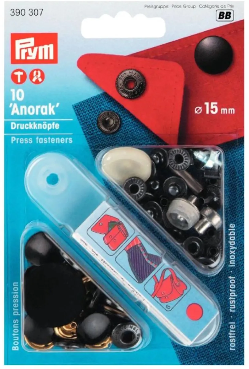 Prym Anorak Drukknopen 15mm - 10 Stuks Zwart - afbeelding 6 van 6