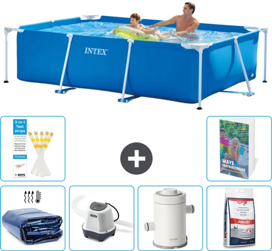 Intex Rechthoekig Frame Zwembad 260x160cm Blauw