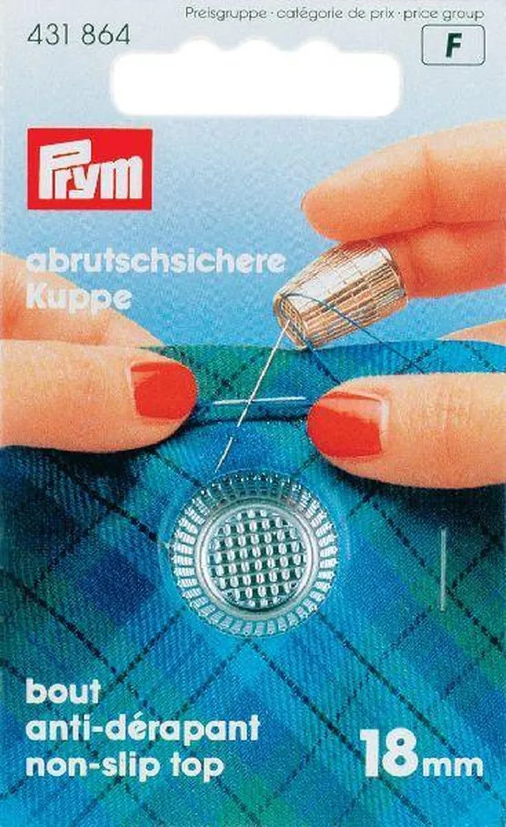 Prym Vingerhoed Zinkdruk Verchroomd 18,0mm - Zilverkleurig