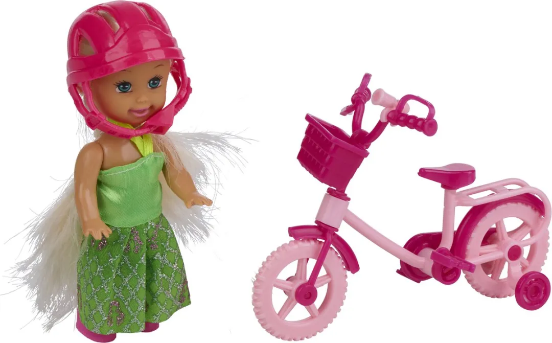 Eddy Toys Modepop Mini met Roze Fiets