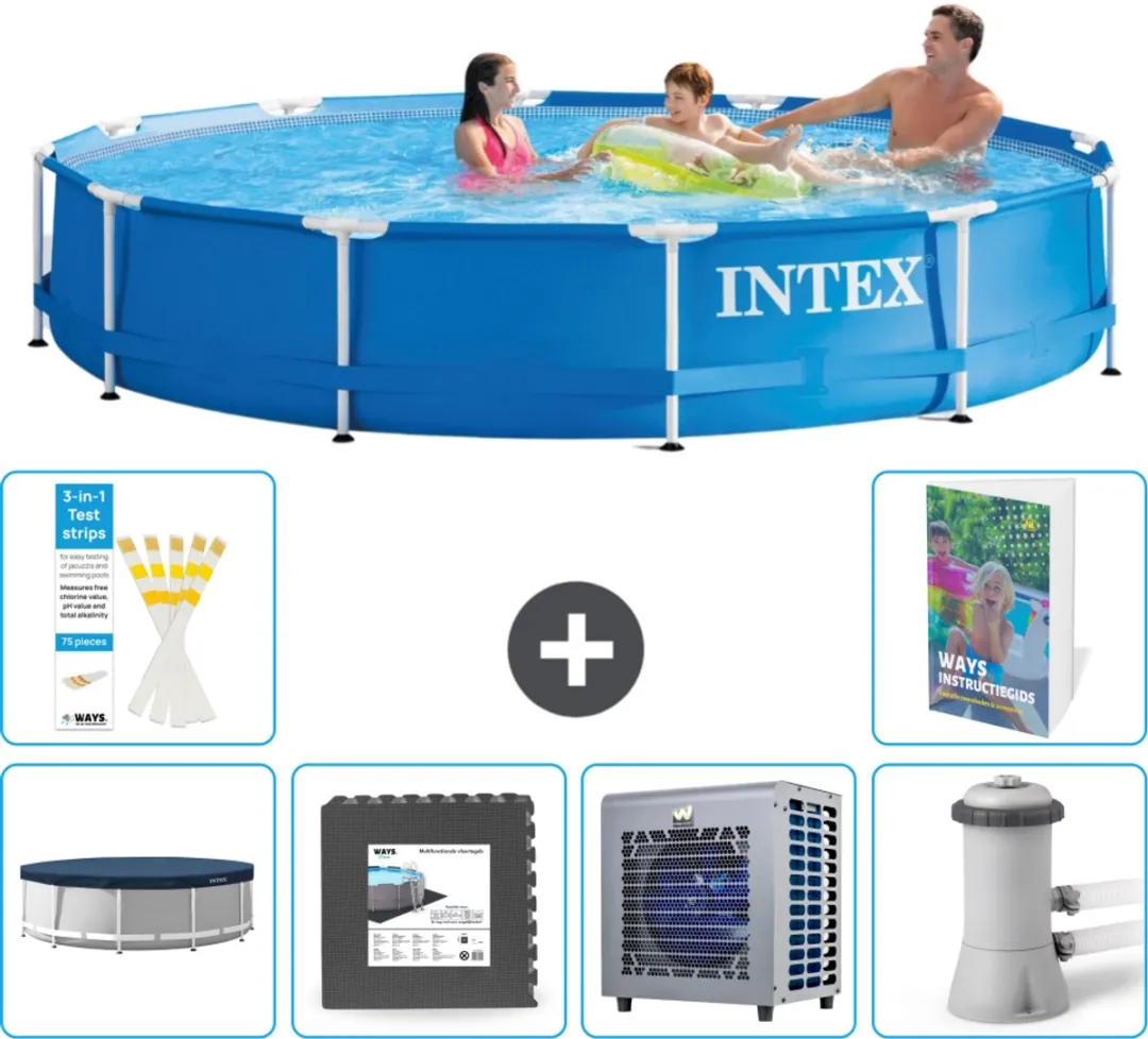 Intex 28210NP-Blauw Rond Frame Zwembad 366x76cm - Blauw
