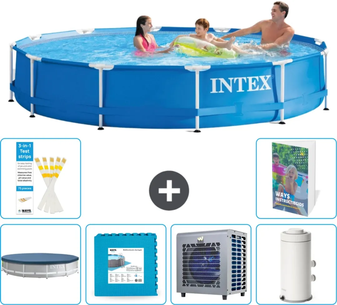 Intex 28210NP-Blauw Rond Frame Zwembad 366x76cm - Blauw
