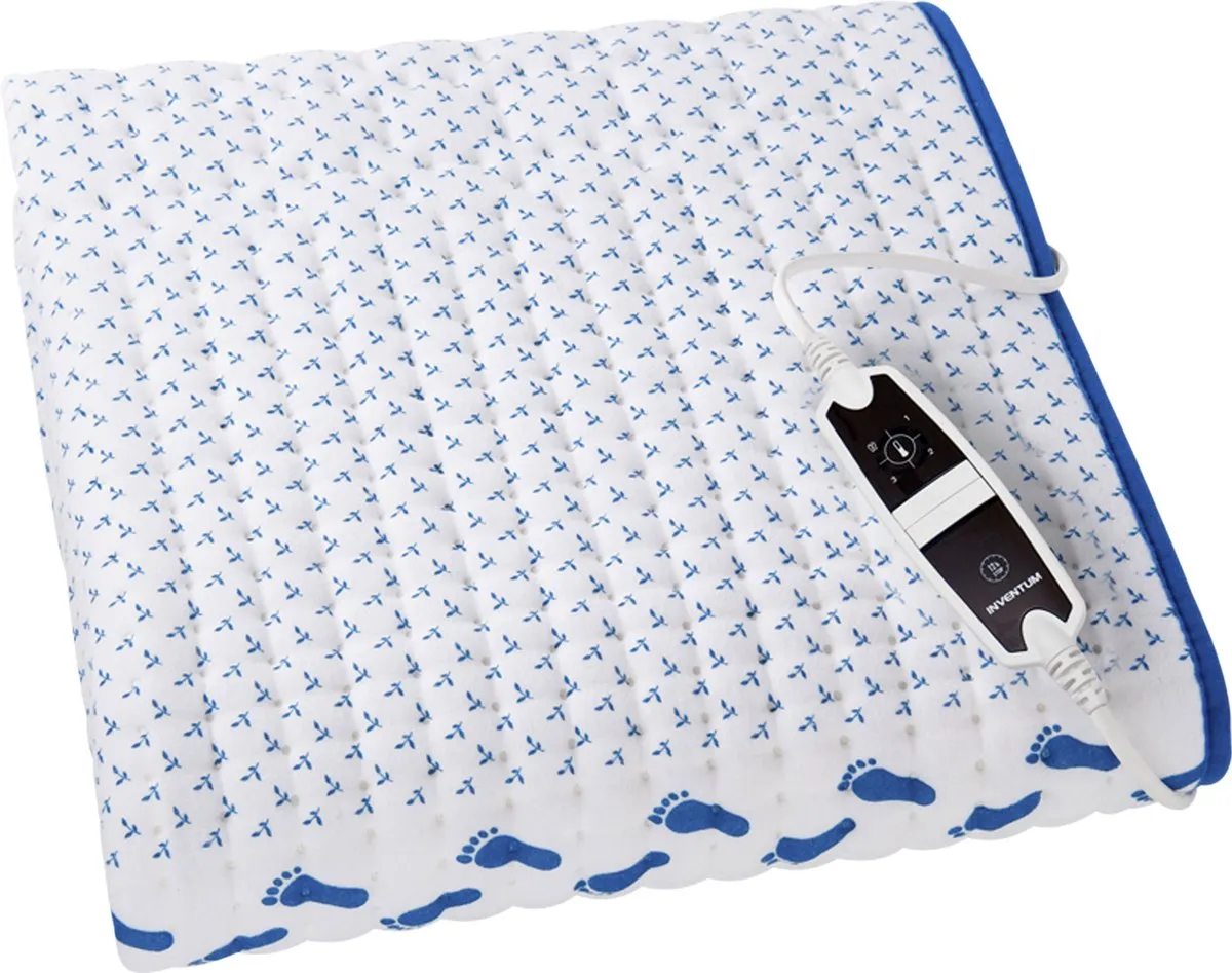 Inventum HN1312V Elektrische Onderdeken 150x80cm - 4 Warmtestanden - Wit/Blauw