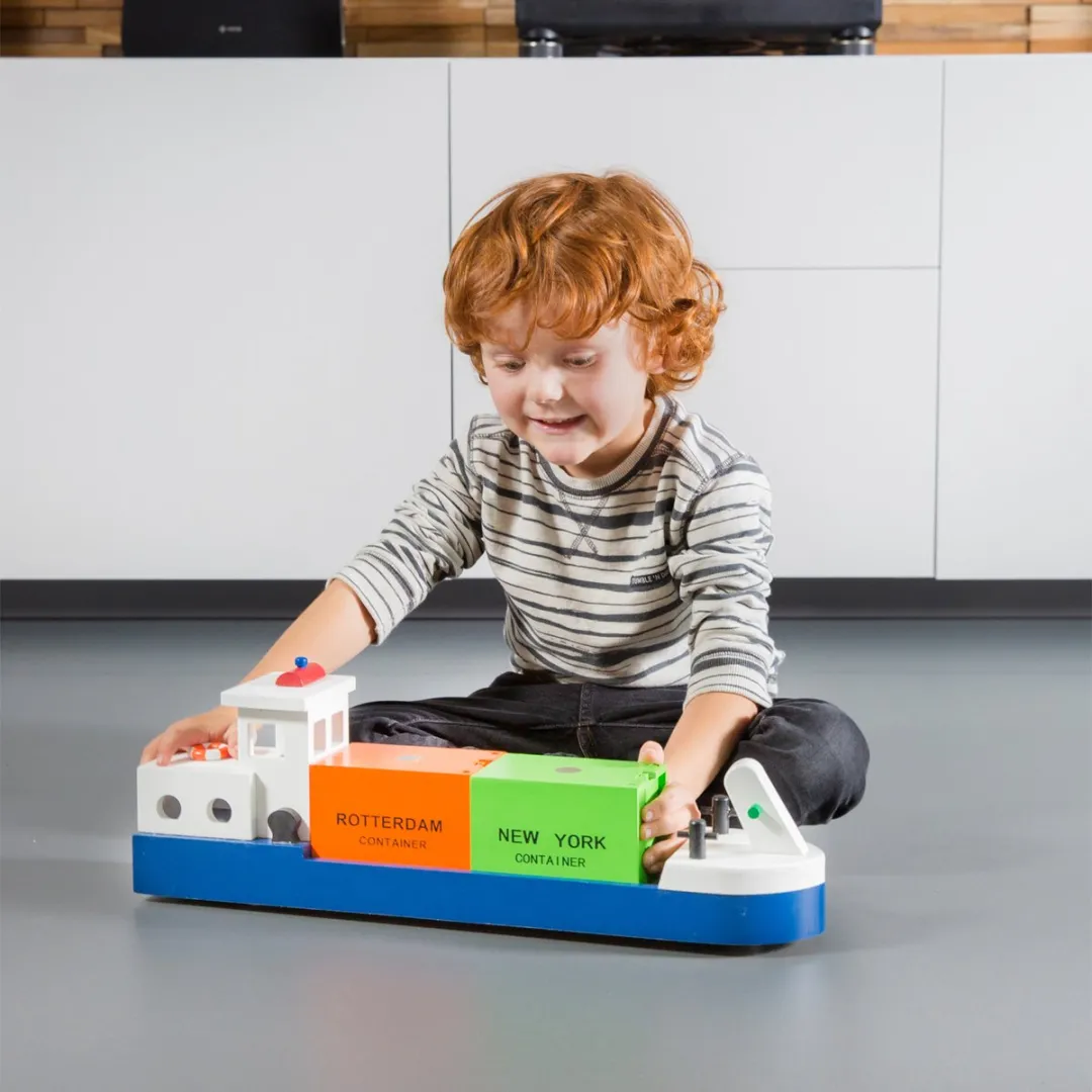 New Classic Toys Houten Rijnaak Blauw - MPN 10904
