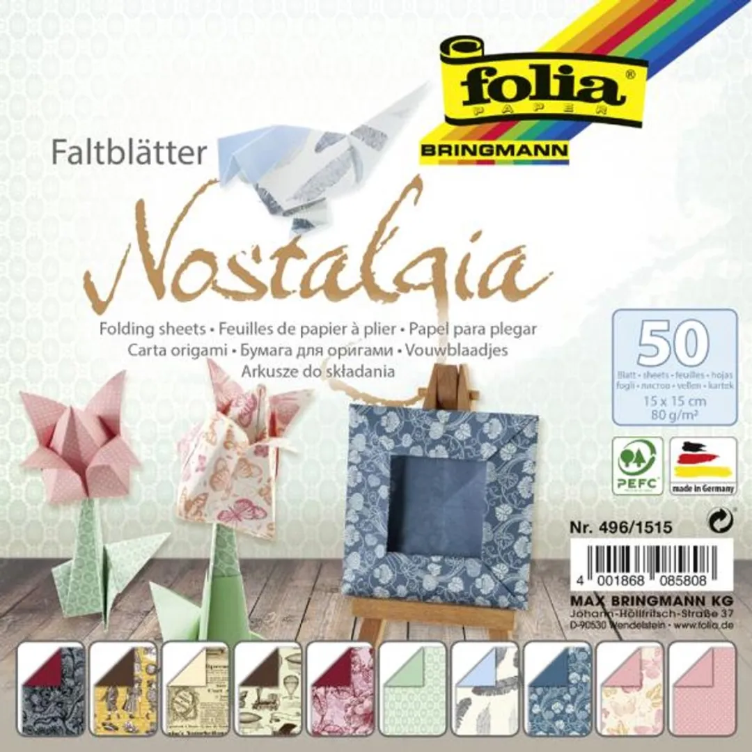 Folia Nostalgia Vouwblaadjes 15x15cm