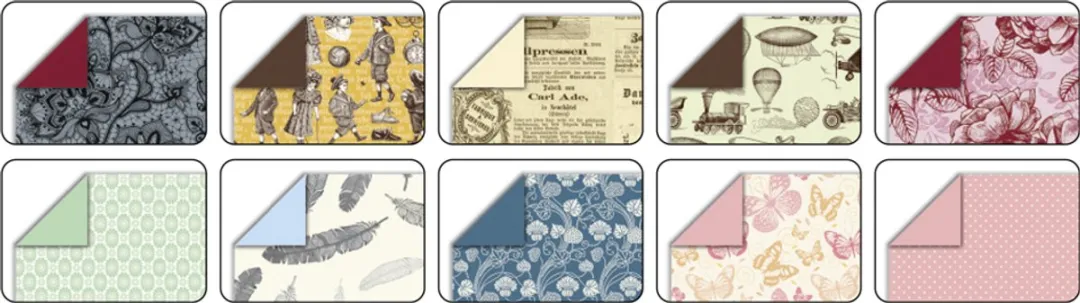 Folia Nostalgia Vouwblaadjes 15x15cm - 50 Stuks - Multicolor