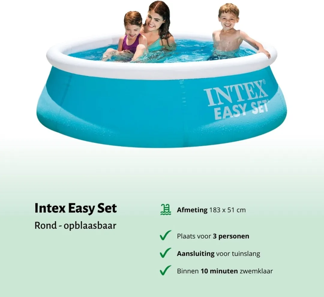 Intex Easy Set Zwembad 183x51cm - Blauw - 880L - MPN 28101NP-Blauw