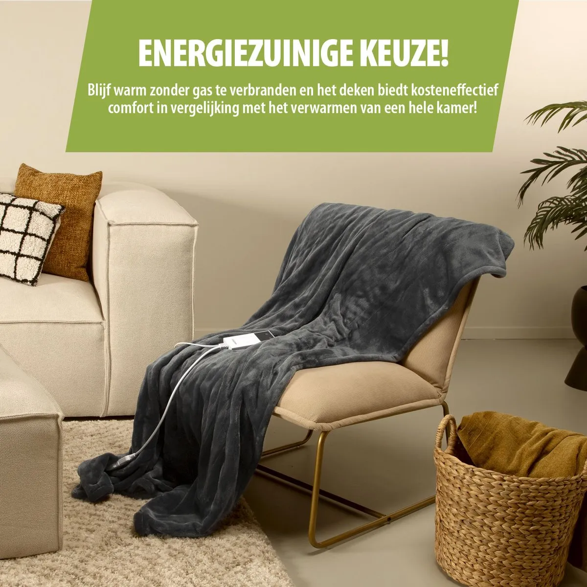 Tristar BW-4780 Elektrische Deken 100W - 160x130cm - Grijs - afbeelding 6 van 6