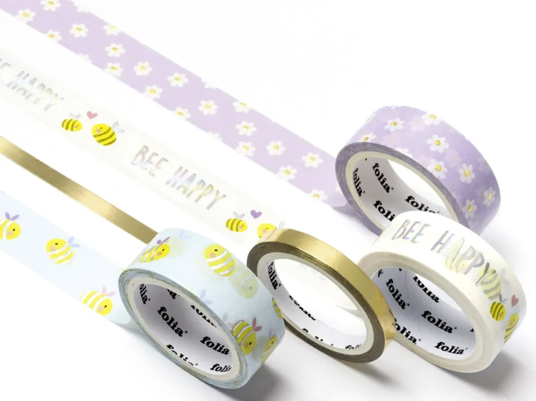 Folia HOTFOIL WILDLIFE Washi-Tape - 4 Rollen van 5m - Multicolor