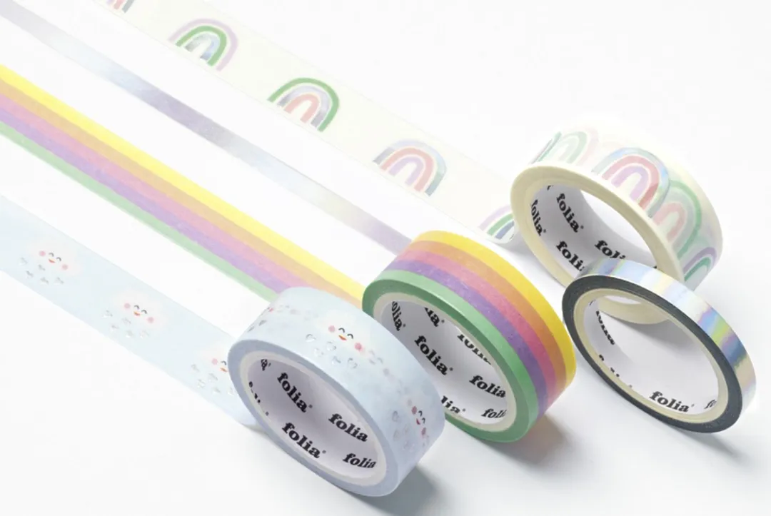 Folia HOTFOIL WILDLIFE Washi-Tape - 4 Rollen van 5m - Multicolor