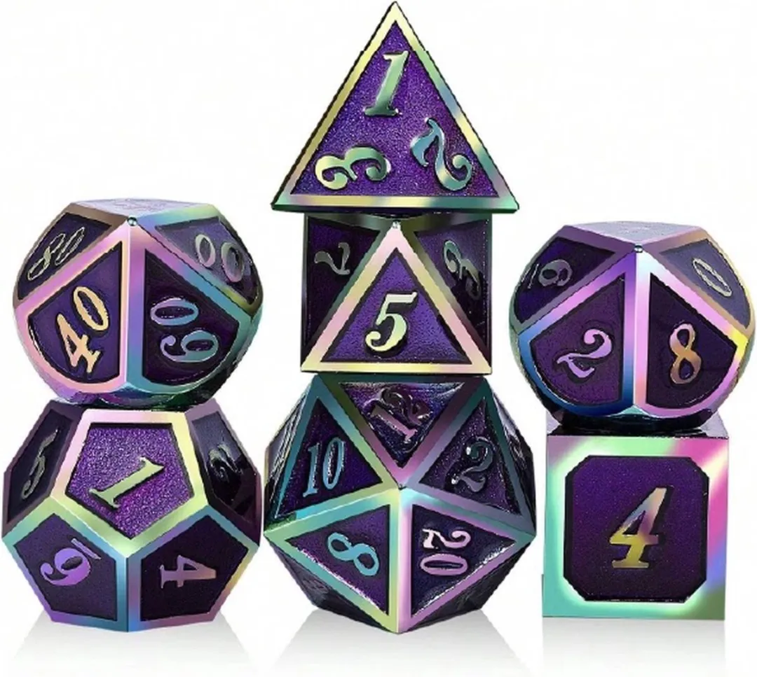 Lapi Toys DnD Regenboog Metalen Dobbelstenen