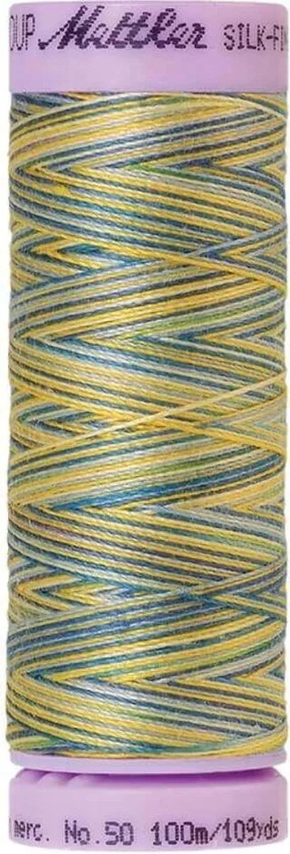 Amann Silk-Finish Cotton Geel-Blauw 100m