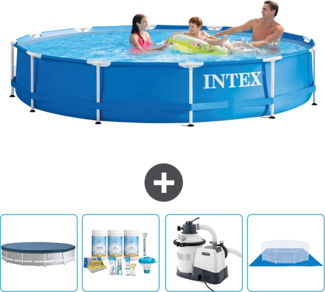 Intex 28210NP-Blauw Rond Frame Zwembad 366x76cm - Blauw