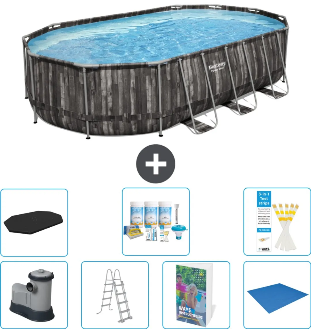 Bestway Ovaal Power Steel Zwembad 610x366x122cm