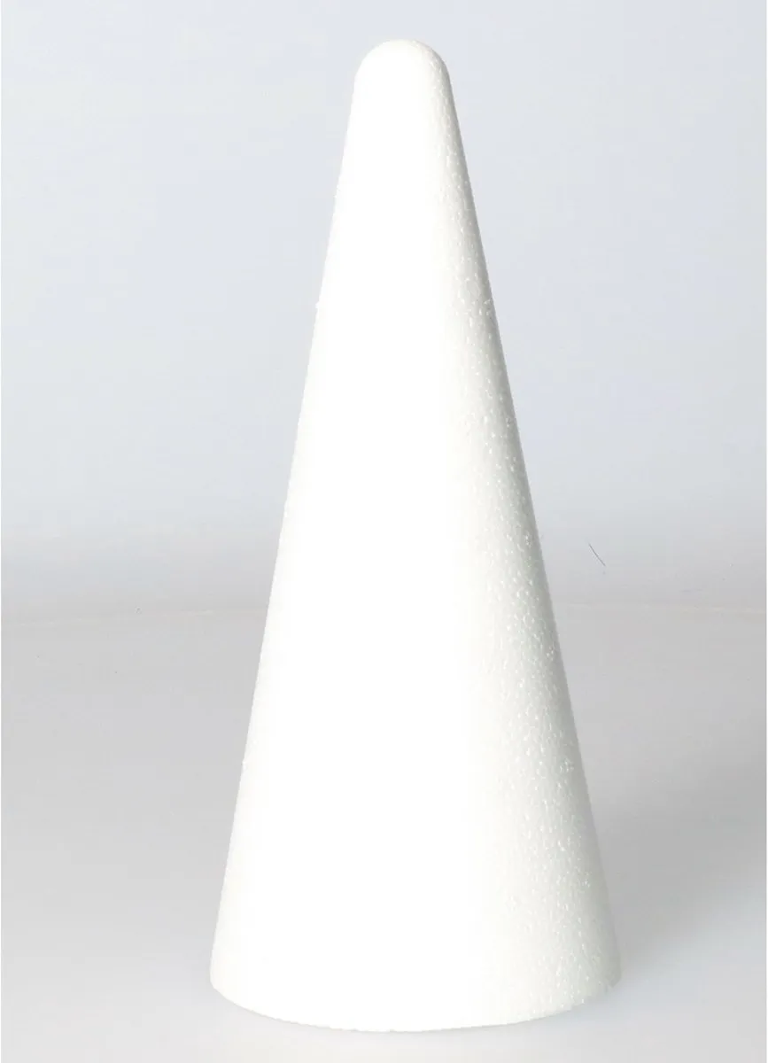 Rayher Piepschuim Kegels 10 Stuks - Wit - H20 cm