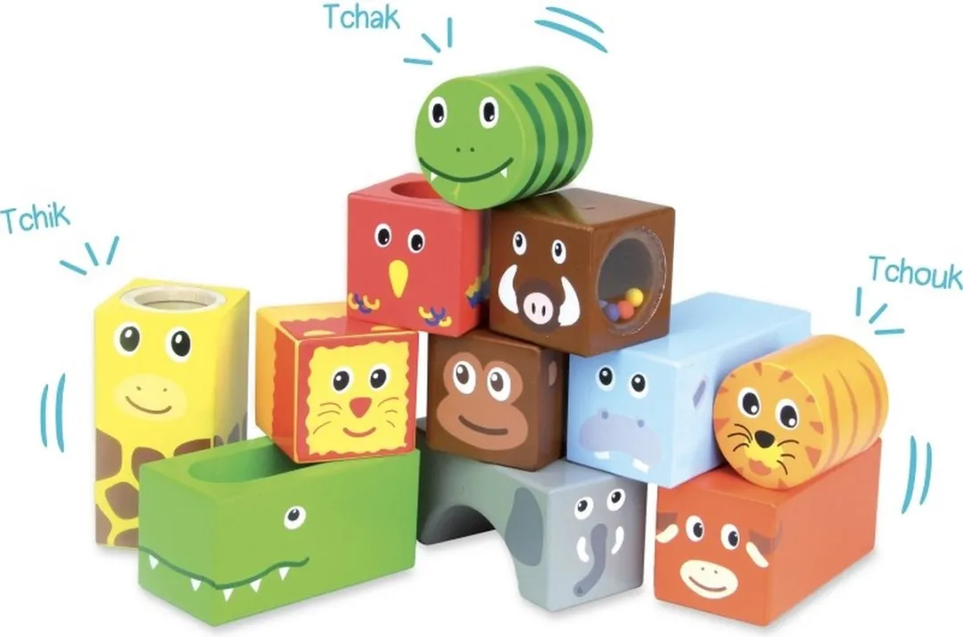 Vilac Muzikale Houten Jungle Dieren Blokken - 11-delig - Multicolor - afbeelding 6 van 6
